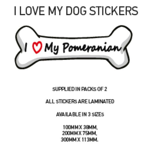 DBS01-50 Funny I Love My Dog Vinyl Sticker x2 Car Van Decal Pet Animal Lover Various Designs Available