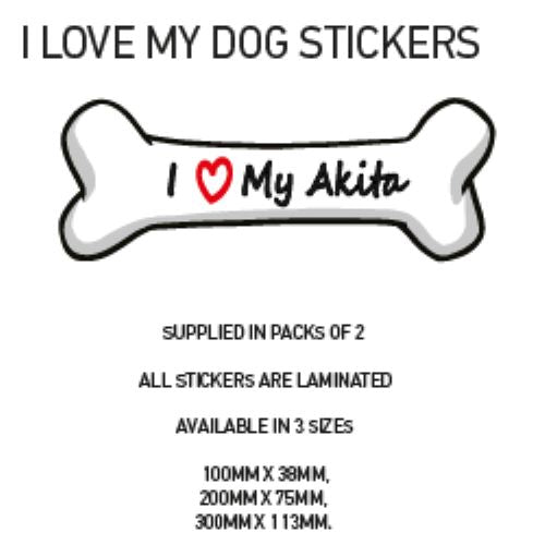 DBS01-50 Funny I Love My Dog Vinyl Sticker x2 Car Van Decal Pet Animal Lover Various Designs Available