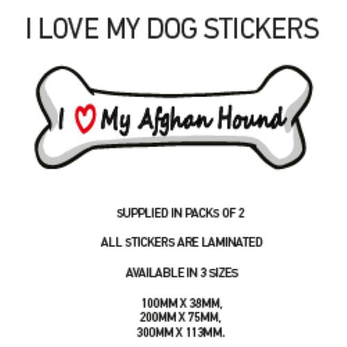 DBS01-50 Funny I Love My Dog Vinyl Sticker x2 Car Van Decal Pet Animal Lover Various Designs Available