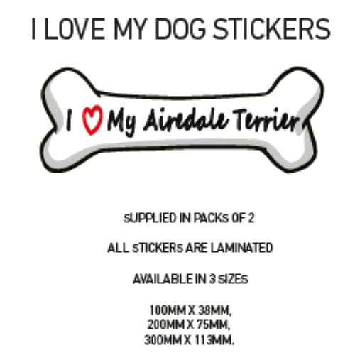 DBS01-50 Funny I Love My Dog Vinyl Sticker x2 Car Van Decal Pet Animal Lover Various Designs Available