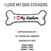 DBS41-50 Funny I Love My Dog Vinyl Sticker x2 Car Van Decal Pet Animal Lover Various Designs Available