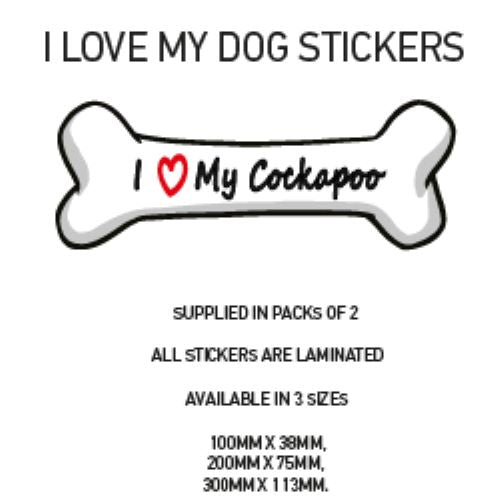 DBS01-50 Funny I Love My Dog Vinyl Sticker x2 Car Van Decal Pet Animal Lover Various Designs Available