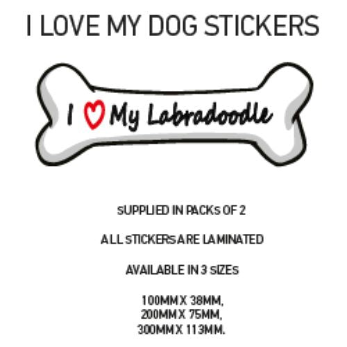 DBS01-50 Funny I Love My Dog Vinyl Sticker x2 Car Van Decal Pet Animal Lover Various Designs Available