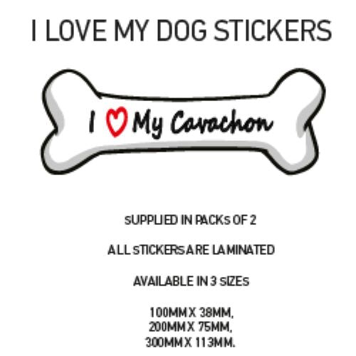 DBS01-50 Funny I Love My Dog Vinyl Sticker x2 Car Van Decal Pet Animal Lover Various Designs Available