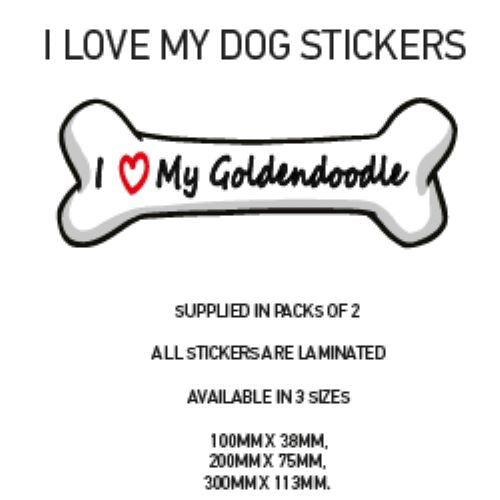 DBS01-50 Funny I Love My Dog Vinyl Sticker x2 Car Van Decal Pet Animal Lover Various Designs Available