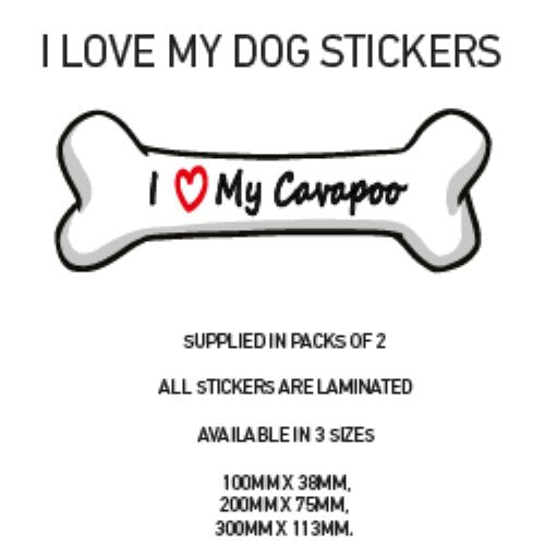DBS01-50 Funny I Love My Dog Vinyl Sticker x2 Car Van Decal Pet Animal Lover Various Designs Available