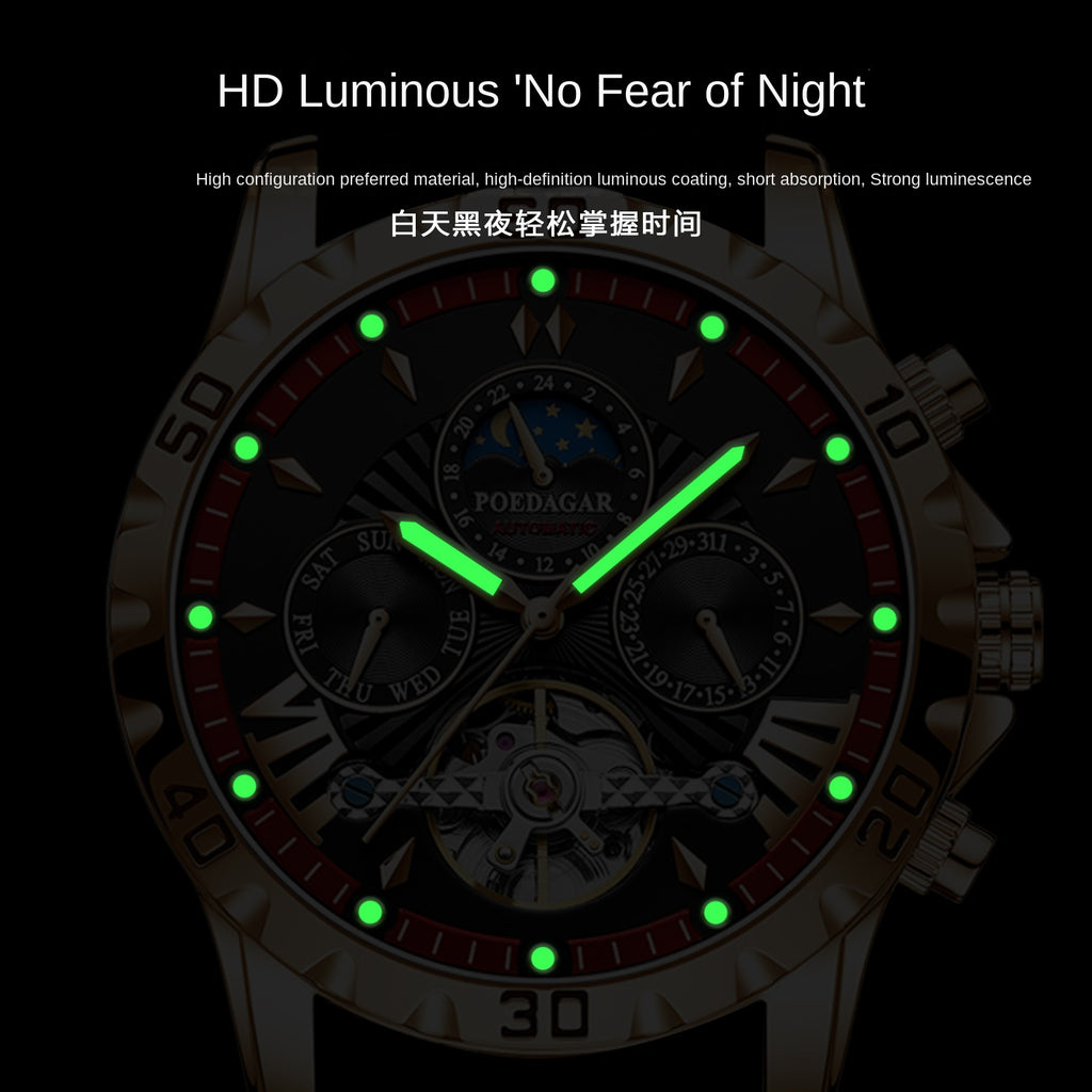 Swiss Brand Waterproof Automatic Mechanical Watch for Men