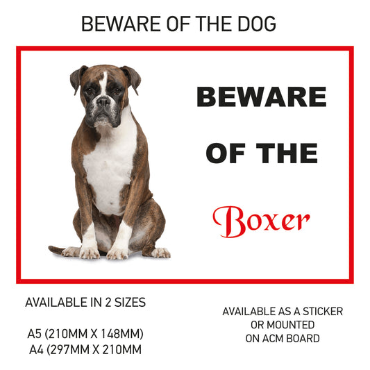 DS01-10 Funny Beware  Dog Vinyl Car Van Decal Printed Laminated Sticker Pet Animal Lover Various Designs Available