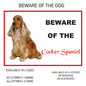 DS01-10 Funny Beware  Dog Vinyl Car Van Decal Printed Laminated Sticker Pet Animal Lover Various Designs Available