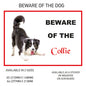 DS11-20 Funny Beware  Dog Vinyl Car Van Decal Printed Laminated Sticker Pet Animal Lover Various Designs Available