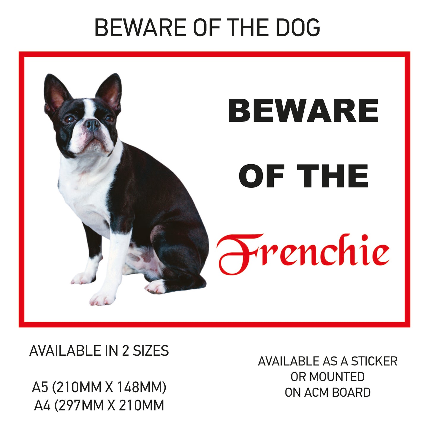 DS21-30 Funny Beware  Dog Vinyl Car Van Decal Printed Laminated Sticker Pet Animal Lover Various Designs Available