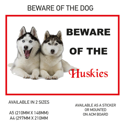 DS31-40 Funny Beware  Dog Vinyl Car Van Decal Printed Laminated Sticker Pet Animal Lover Various Designs Available