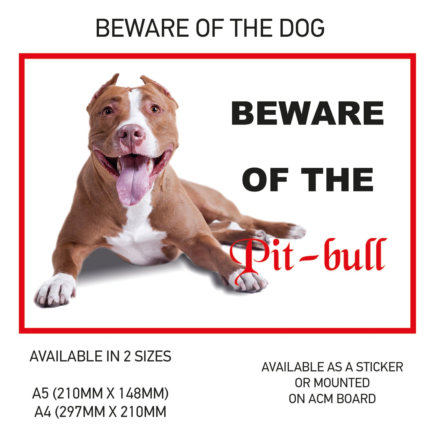 DS41-50 Funny Beware  Dog Vinyl Car Van Decal Printed Laminated Sticker Pet Animal Lover Various Designs Available