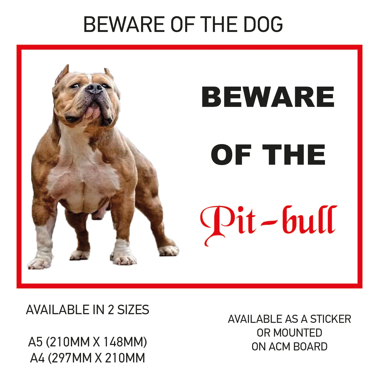 DS41-50 Funny Beware  Dog Vinyl Car Van Decal Printed Laminated Sticker Pet Animal Lover Various Designs Available