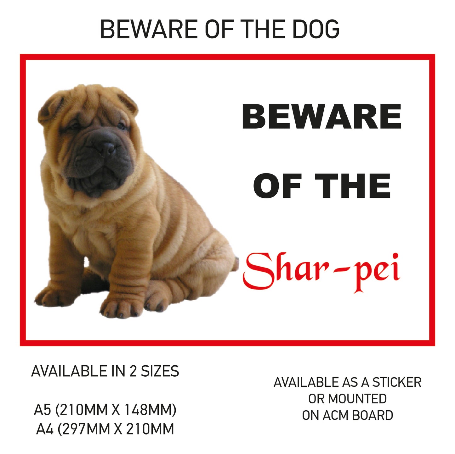 DS51-60 Funny Beware  Dog Vinyl Car Van Decal Printed Laminated Sticker Pet Animal Lover Various Designs Available