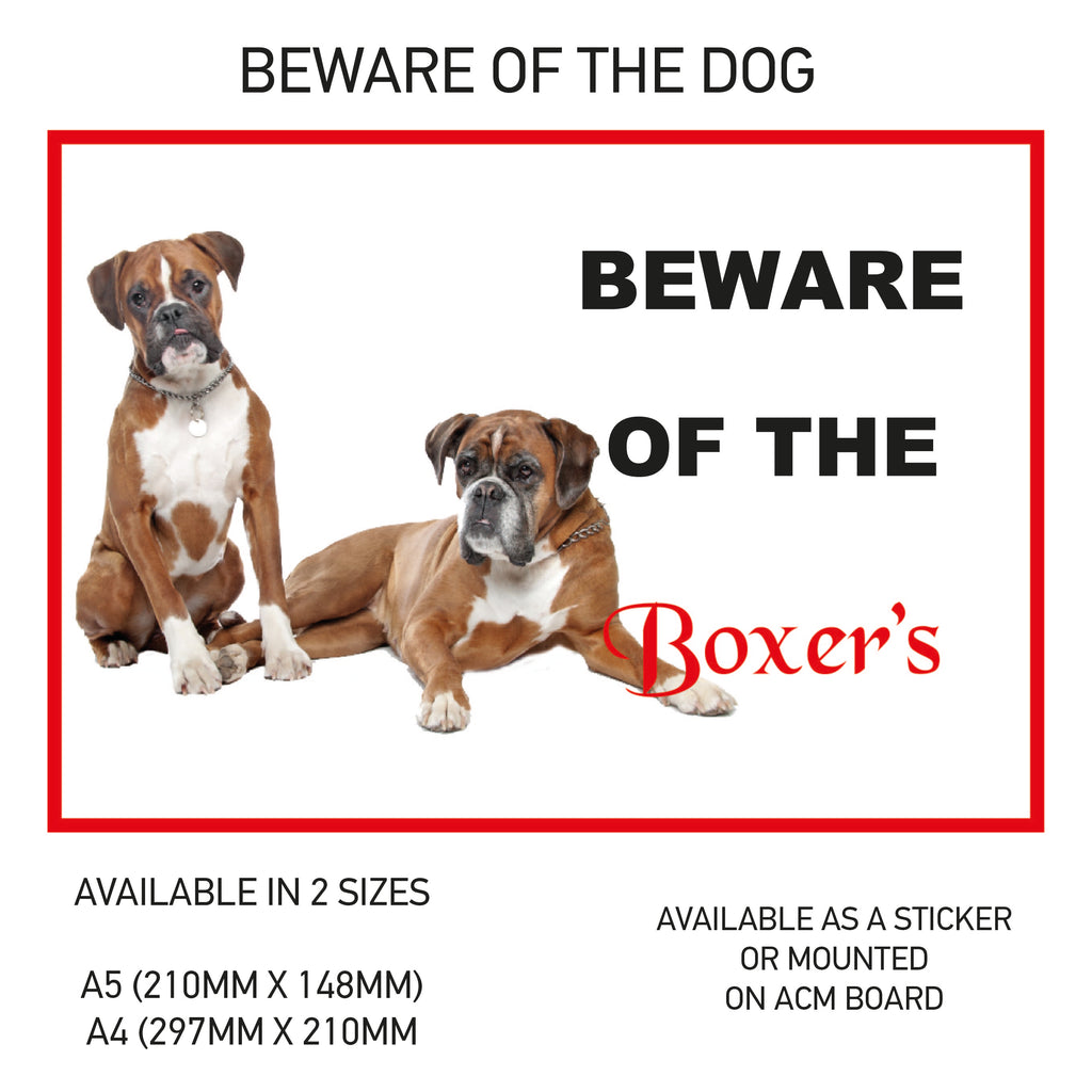 DS01-60 Funny Beware  Dog Vinyl Car Van Decal Printed Laminated Sticker Pet Animal Lover Various Designs Available