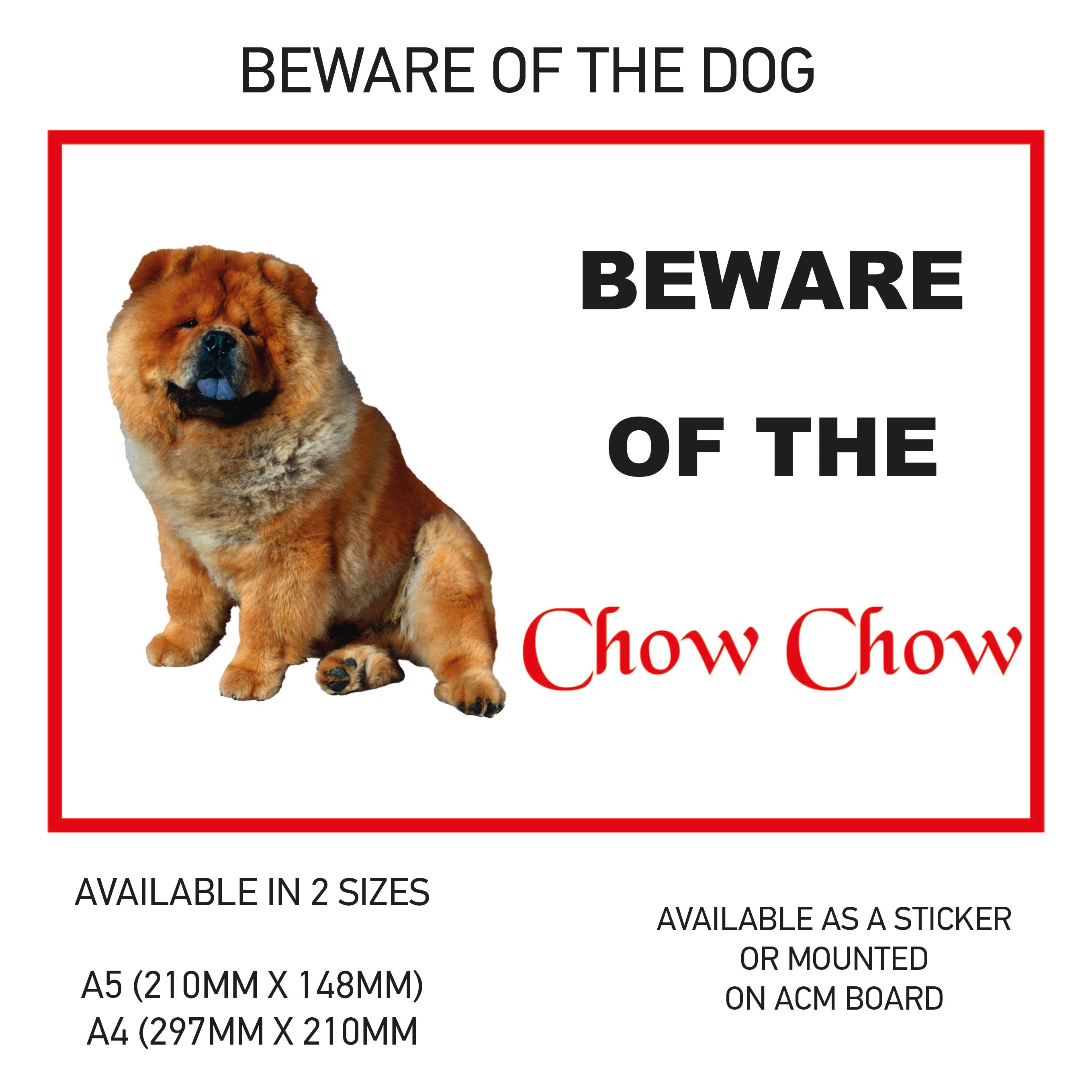 DS01-60 Funny Beware  Dog Vinyl Car Van Decal Printed Laminated Sticker Pet Animal Lover Various Designs Available