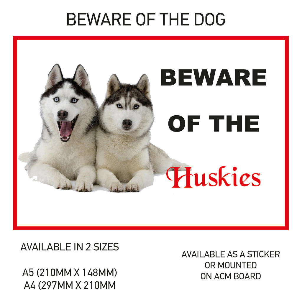 DS01-60 Funny Beware  Dog Vinyl Car Van Decal Printed Laminated Sticker Pet Animal Lover Various Designs Available