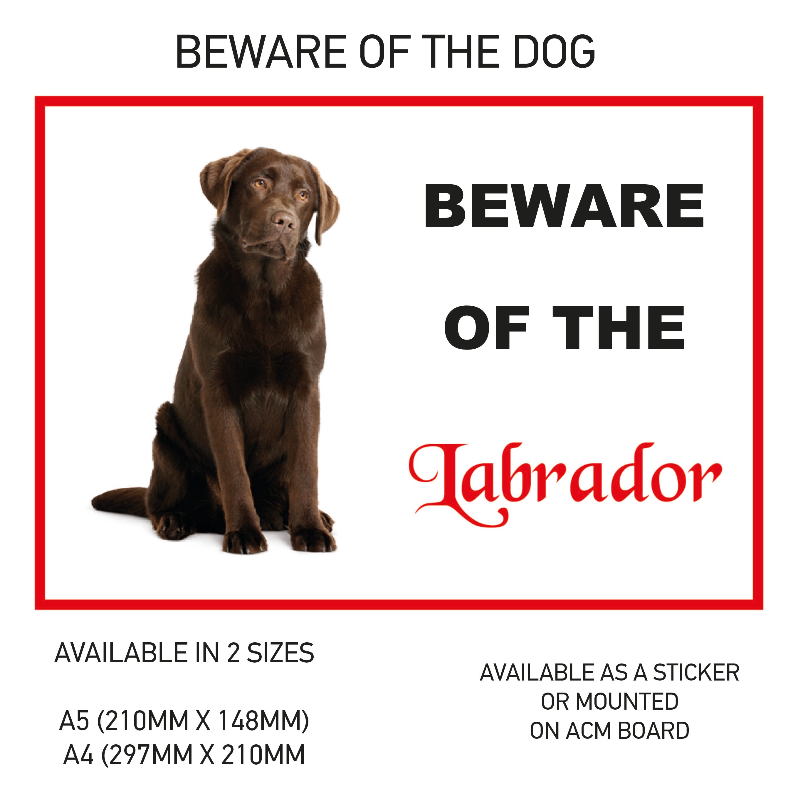 DS01-60 Funny Beware  Dog Vinyl Car Van Decal Printed Laminated Sticker Pet Animal Lover Various Designs Available
