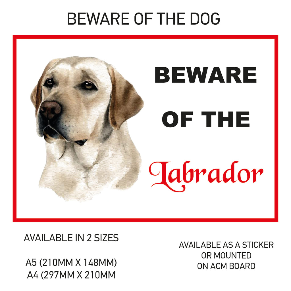 DS01-60 Funny Beware  Dog Vinyl Car Van Decal Printed Laminated Sticker Pet Animal Lover Various Designs Available