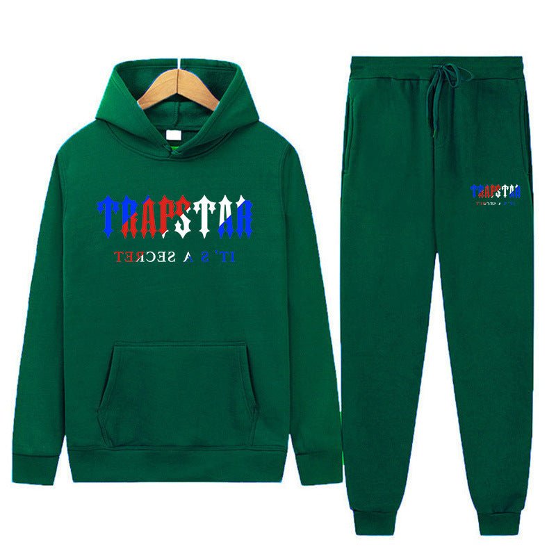 Graphic Print Hoodie and Pants Set Men Women Loose Tracksuit