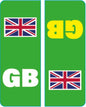 EVPLATE01-12 UK Green EV Number Plate Sticker GB Union Jack Flag Car Van Truck