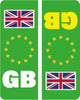 EVPLATE01-12 UK Green EV Number Plate Sticker GB Union Jack Flag Car Van Truck