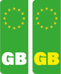 EVPLATE01-12 UK Green EV Number Plate Sticker GB Union Jack Flag Car Van Truck