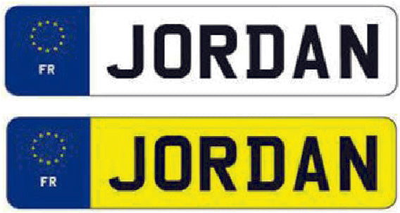 RIDE01 Kids Personalised Number Plates Front And Back