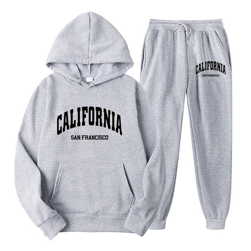 Oversize Fleece-Lined Long Sleeve Pullover Hoodie Set