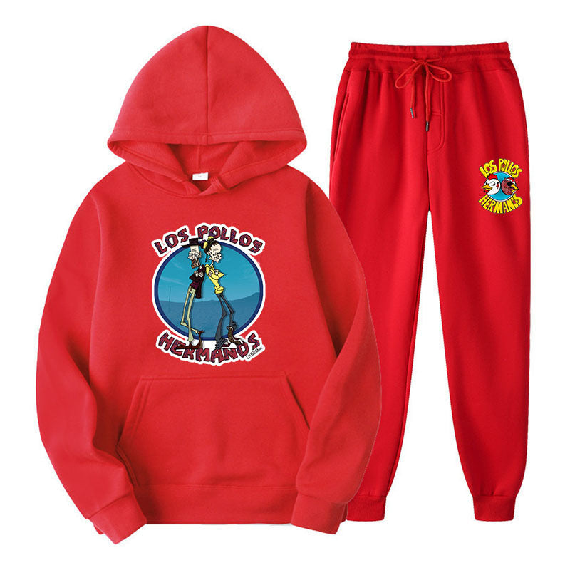 Los Pollos Hermanos Unisex Hoodie Set, Two-Piece Casual Sweatshirt Tops