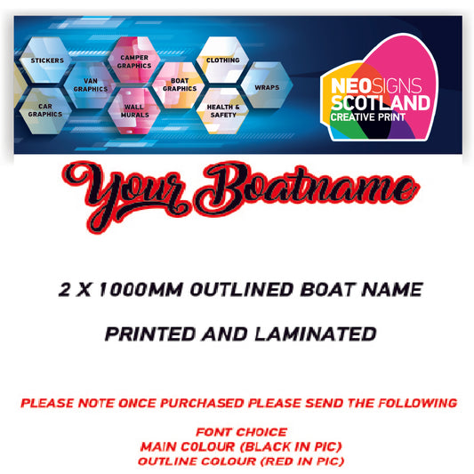 FCBN04 1000mm Outlined boat watercraft names Two Colour