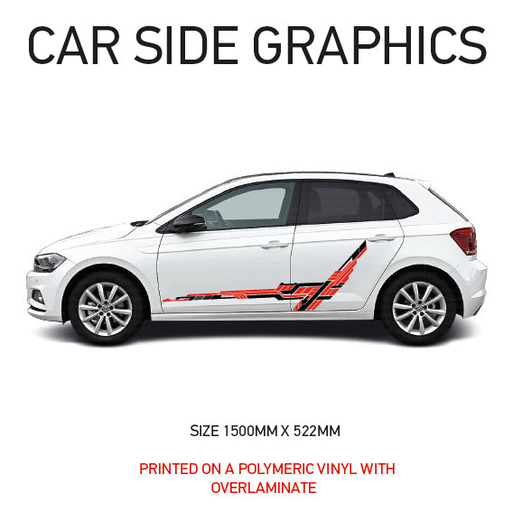 FCSG01-10 Full Colour Side Graphics X 2 Universal Will Fit Any Car or Van