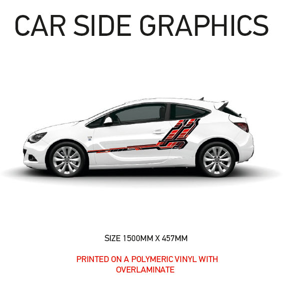 FCSG01-10 Full Colour Side Graphics X 2 Universal Will Fit Any Car or Van