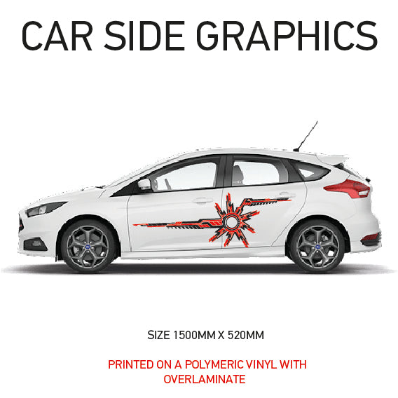 FCSG01-10 Full Colour Side Graphics X 2 Universal Will Fit Any Car or Van