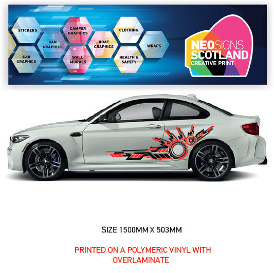FCSG08 Full Colour Side Graphics X 2 Universal Will Fit Any Car or Van