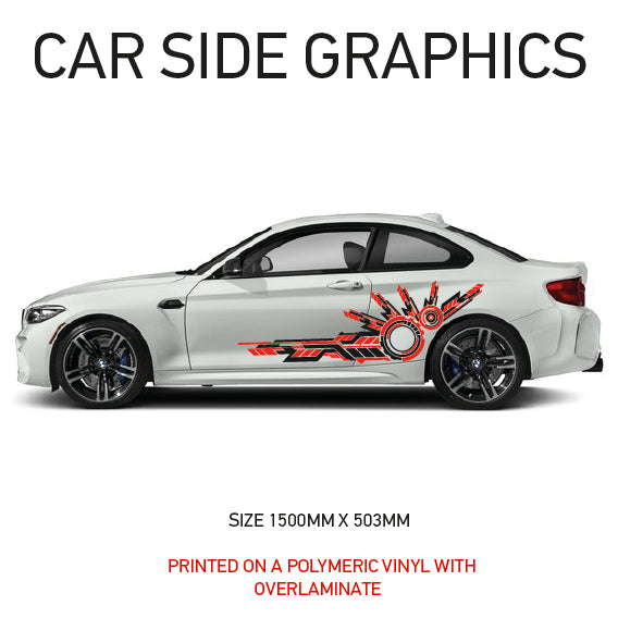 FCSG01-10 Full Colour Side Graphics X 2 Universal Will Fit Any Car or Van