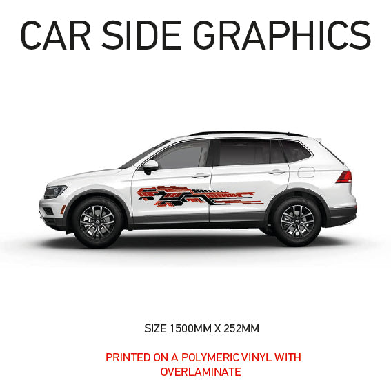 FCSG01-10 Full Colour Side Graphics X 2 Universal Will Fit Any Car or Van