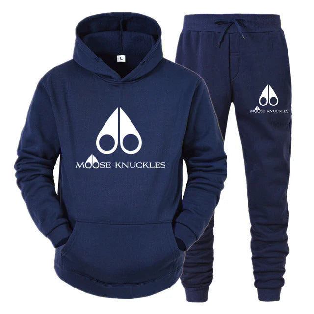 Men's Plus Size Spider Print Hoodie and Sweatpants Set