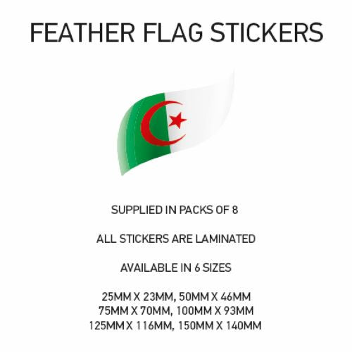 FF003 Algeria Feather Flag Sticker 100mm x 93mm