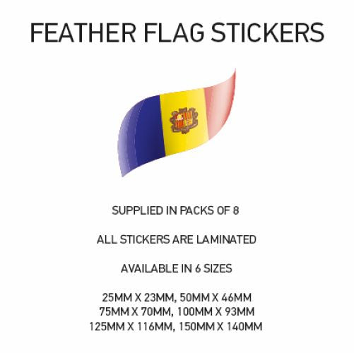 FF004 Andorra Feather Flag Sticker 25mm x 23mm