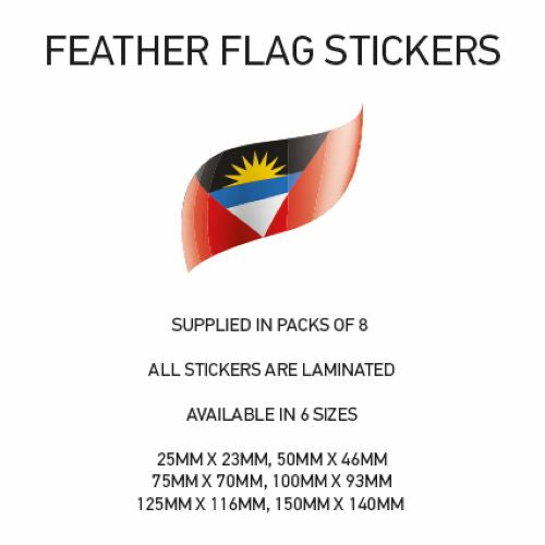 FF006 Antigua and Barbuda Feather Flag Sticker 25mm x 23mm