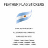 FF007 Argentina Feather Flag Sticker 25mm x 23mm