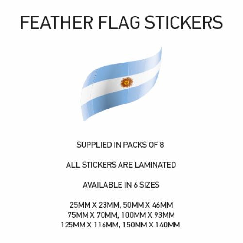 FF007 Argentina Feather Flag Sticker 25mm x 23mm