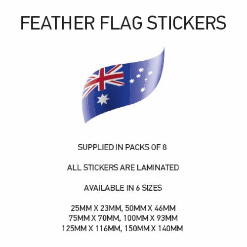 FF009 Australia Feather Flag Sticker 25mm x 23mm