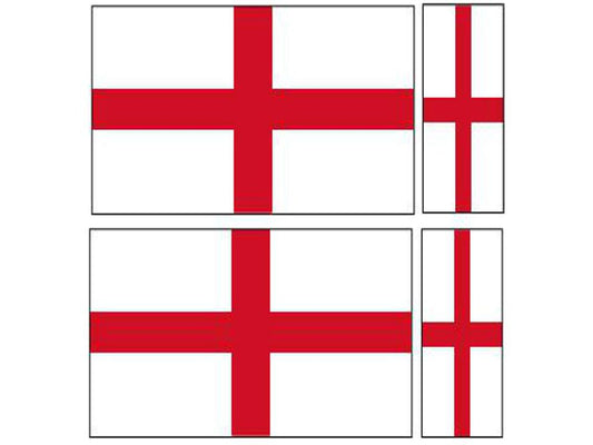 FLAG01B England Flags 2 x 200mm 2 x 100mm