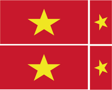 FLAG01A-38A Worldwide Flags 2 x 100mm 2 x 50mm