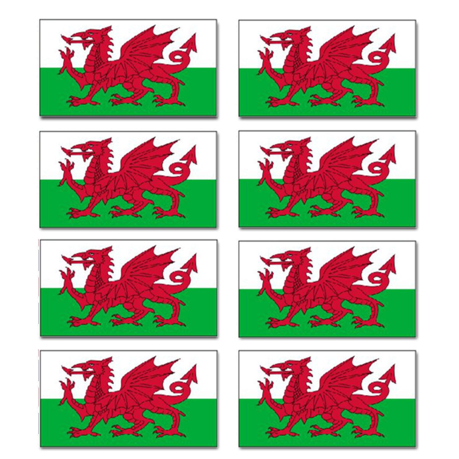 FLAG04 Wales Welsh Flags Stickers Various Sizes