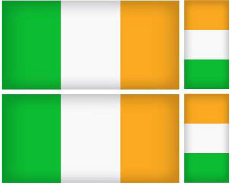 FLAG05 Ireland Irish Flags Stickers Various Sizes