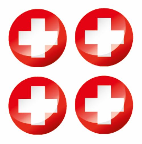 Switzerland Circle Flags Sticker Various Sizes Available FLAG67